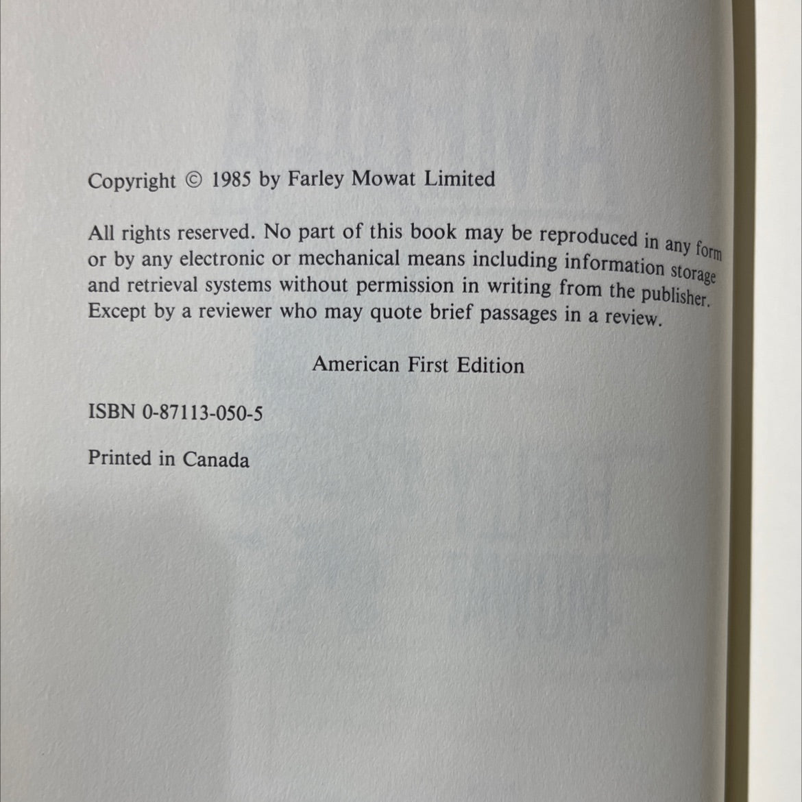 my discovery of america book, by farley mowat, 1985 Hardcover image 3