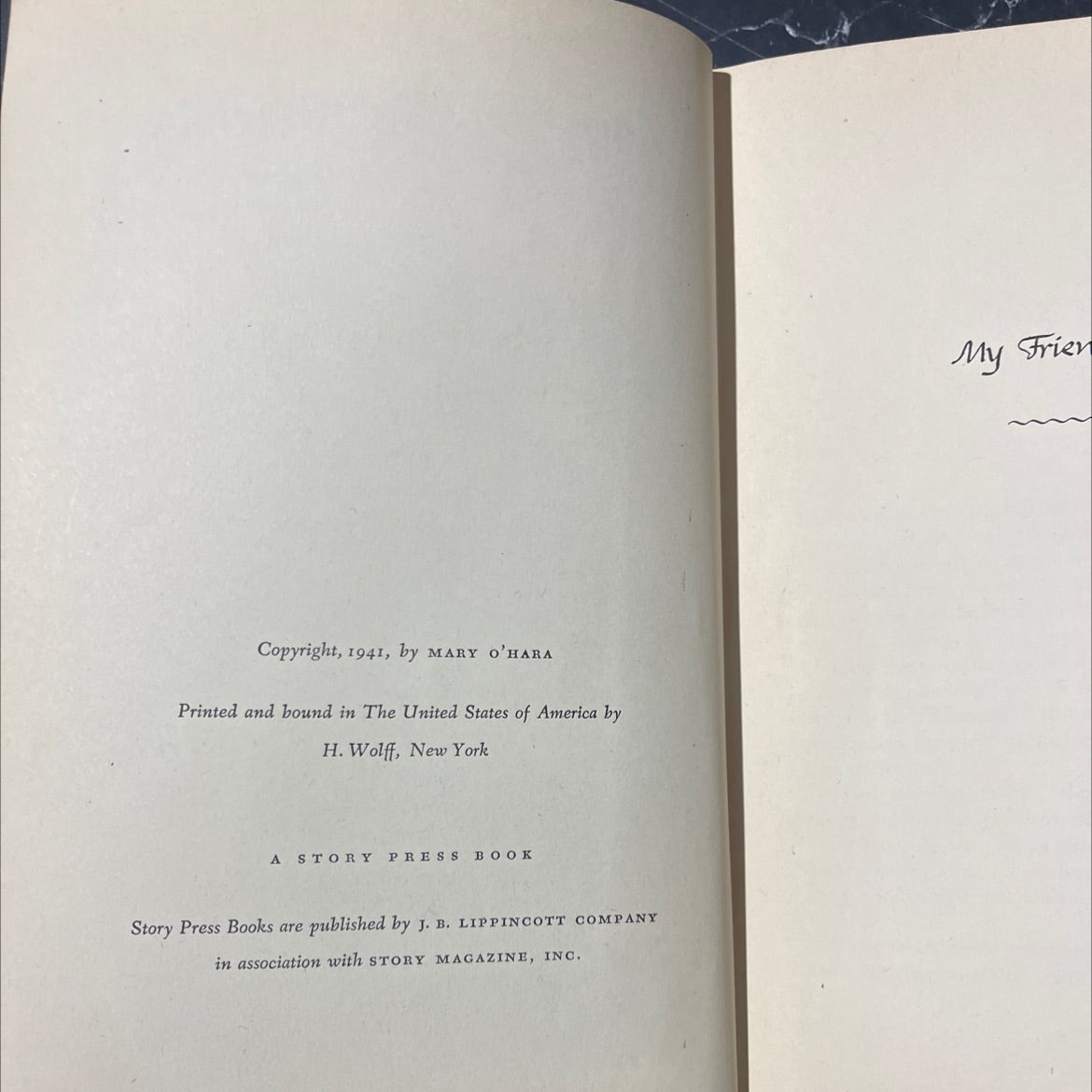 my friend flicka book, by mary o'hara, 1941 Hardcover image 3