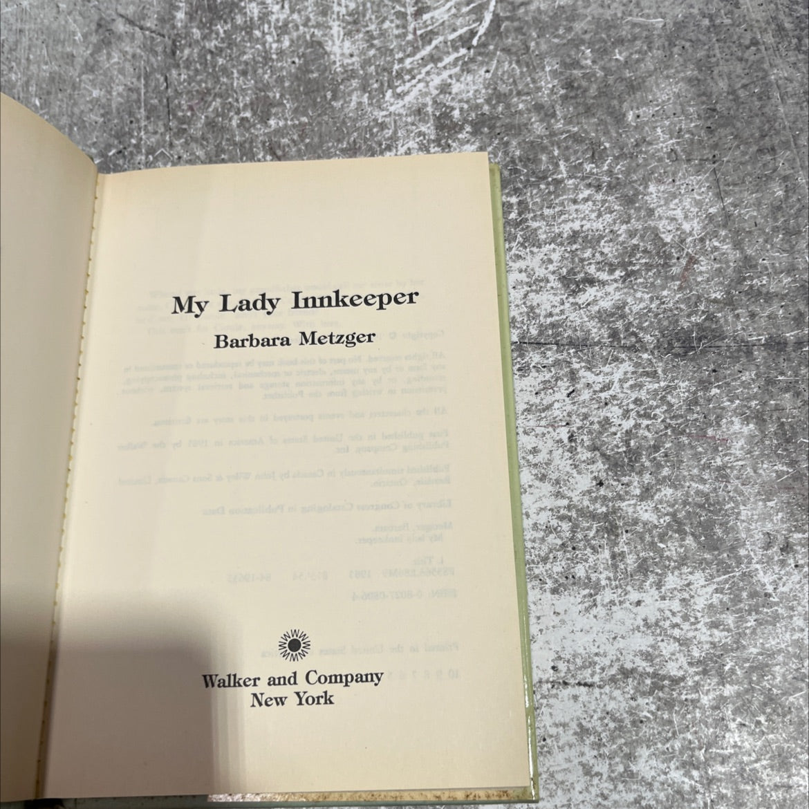my lady innkeeper book, by barbara metzger, 1985 Hardcover image 2