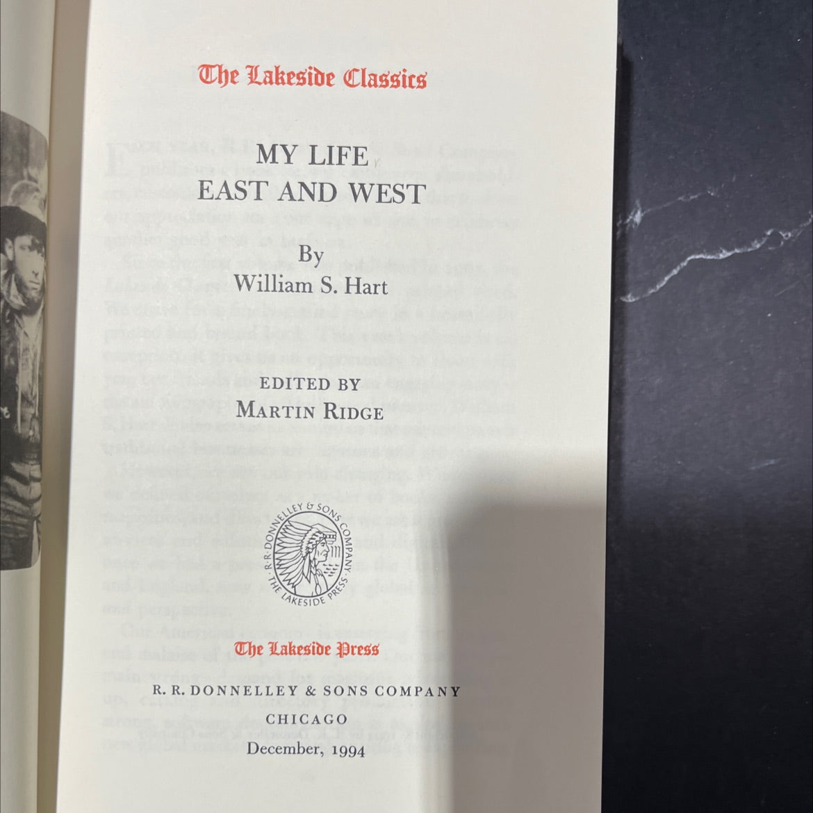 my life east and west book, by william s. hart, 1994 Hardcover image 2