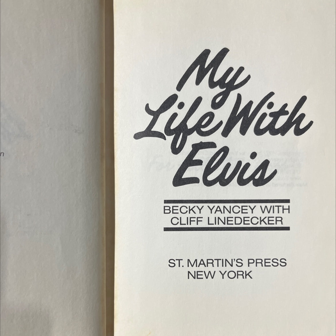 my life with elvis book, by becky yancey with cliff linedecker, 1977 Hardcover image 2