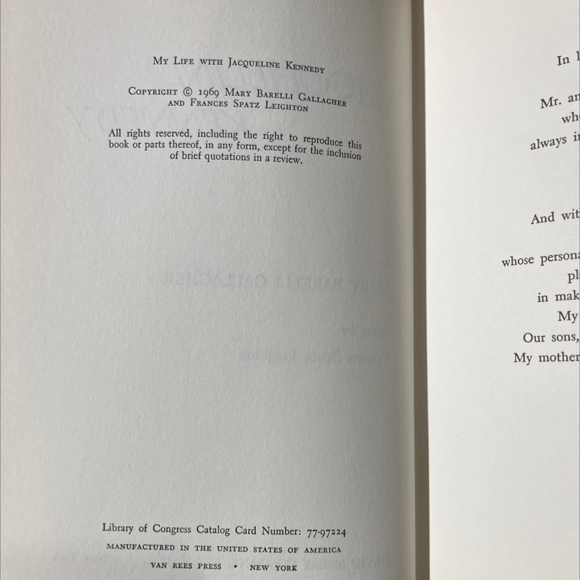 my life with jacqueline kennedy book, by mary barelli gallagher, 1969 Hardcover image 3