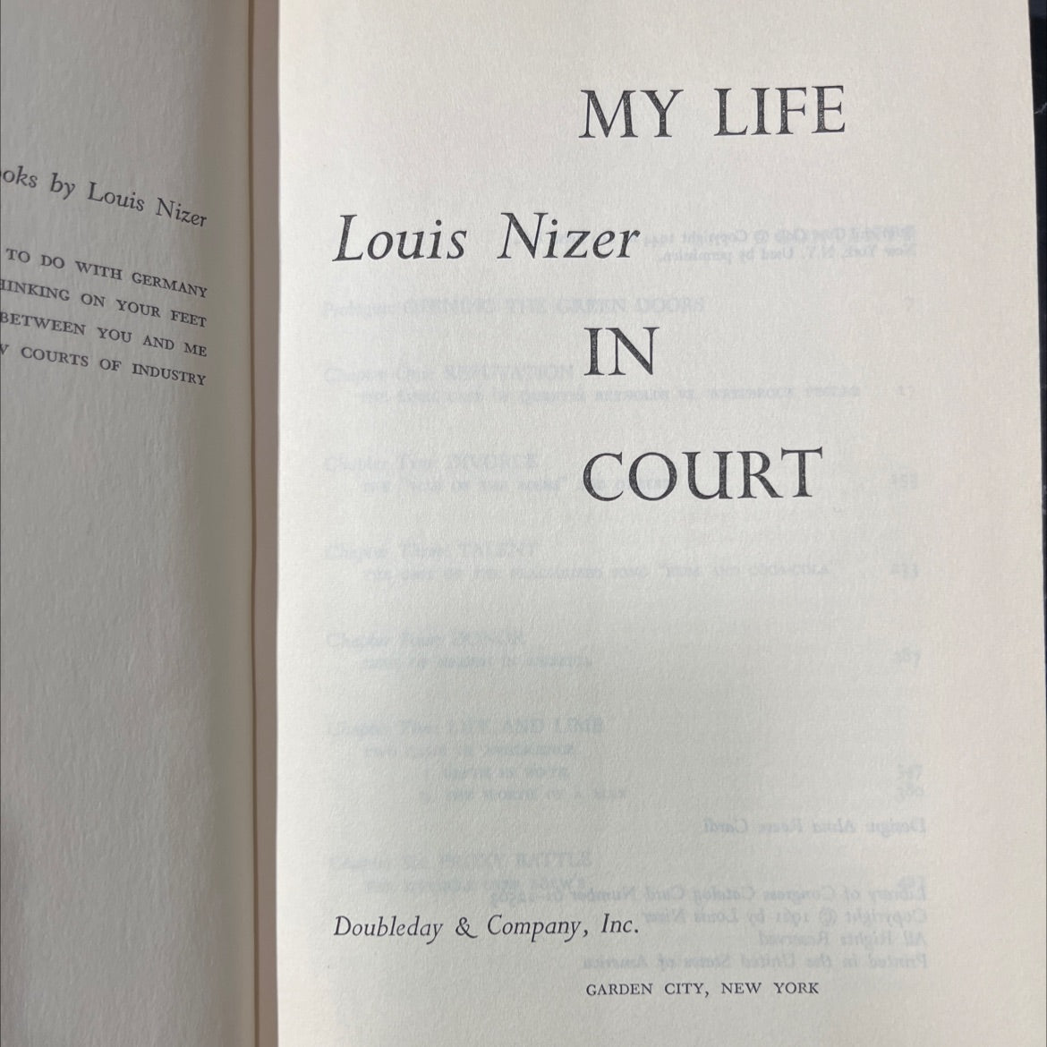 my life book, by louis nizer, 1961 Hardcover image 2