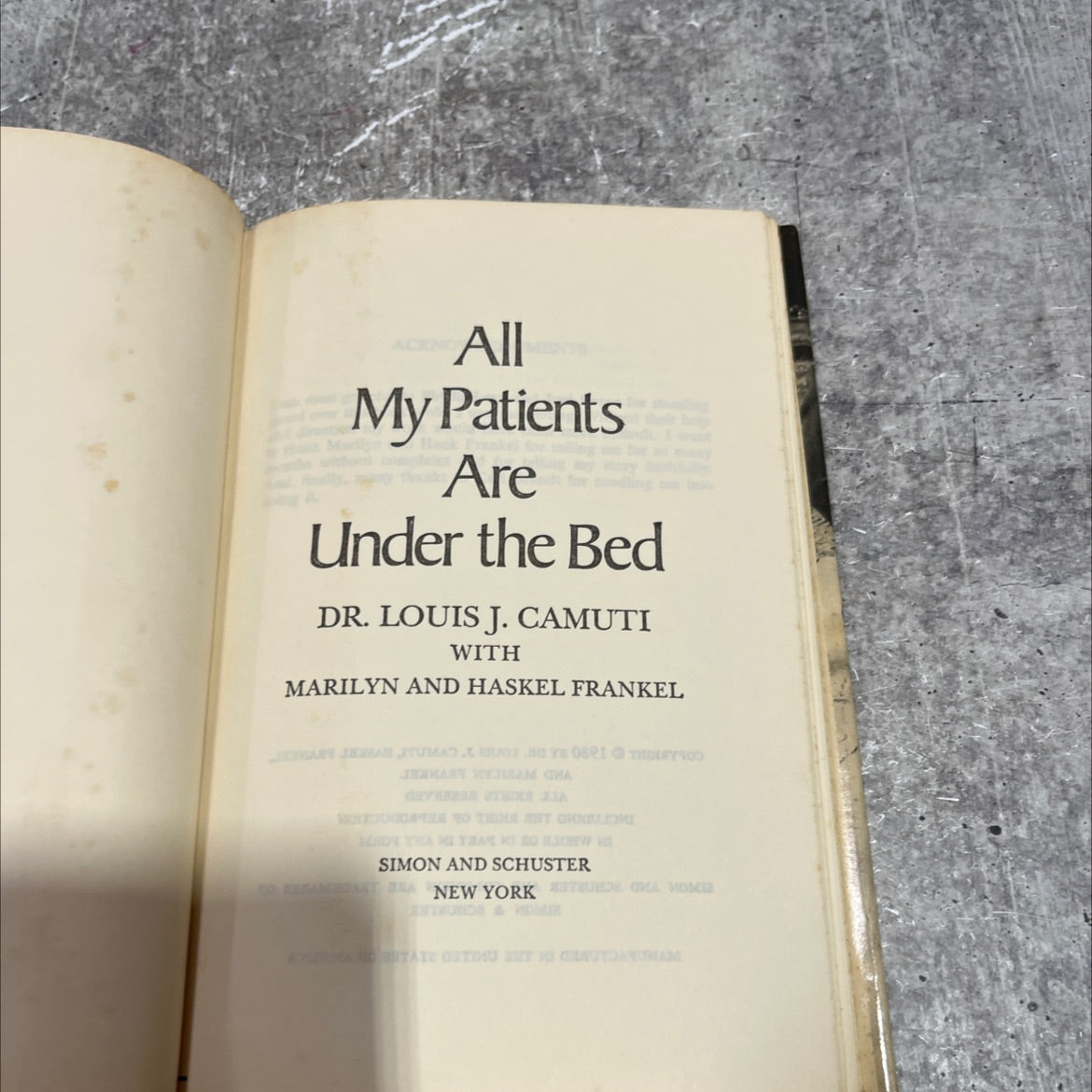 my patients are under the bed book, by dr. louis j. camuti, 1980 Hardcover image 2
