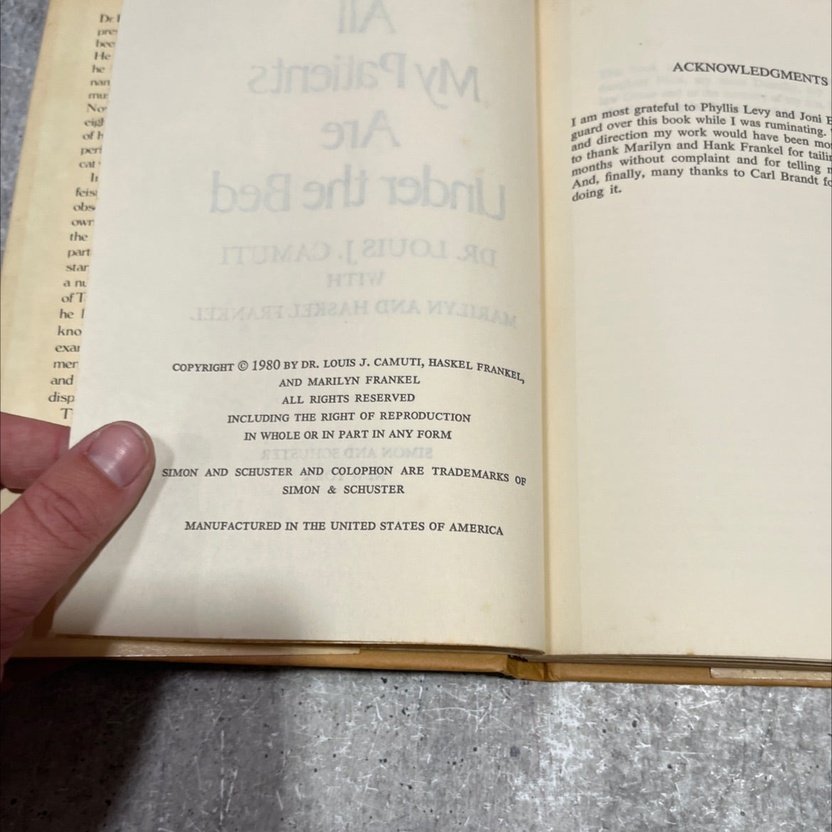 my patients are under the bed book, by dr. louis j. camuti, 1980 Hardcover image 3