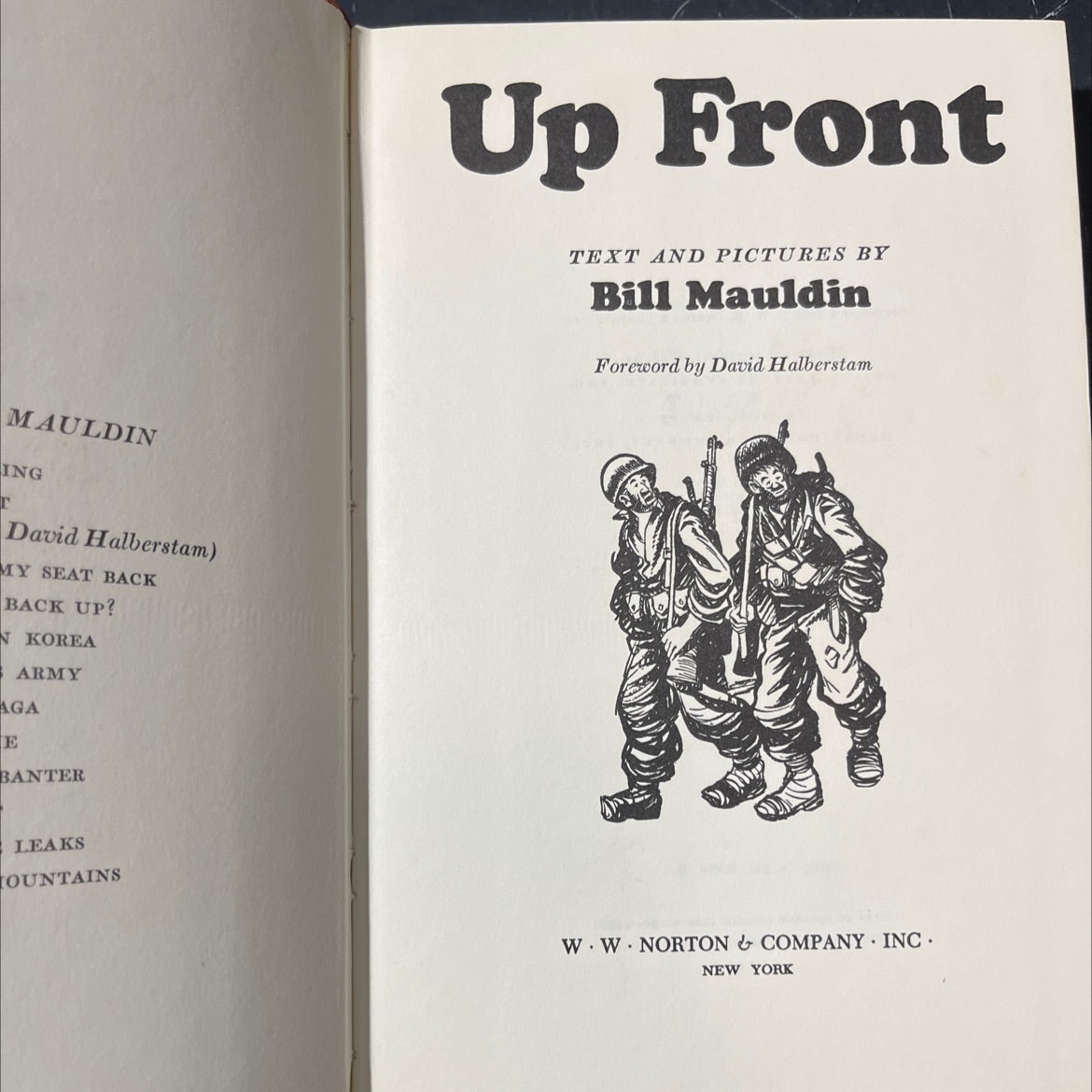 my seat back back up? book, by Bill Mauldin, 1968 Hardcover image 2
