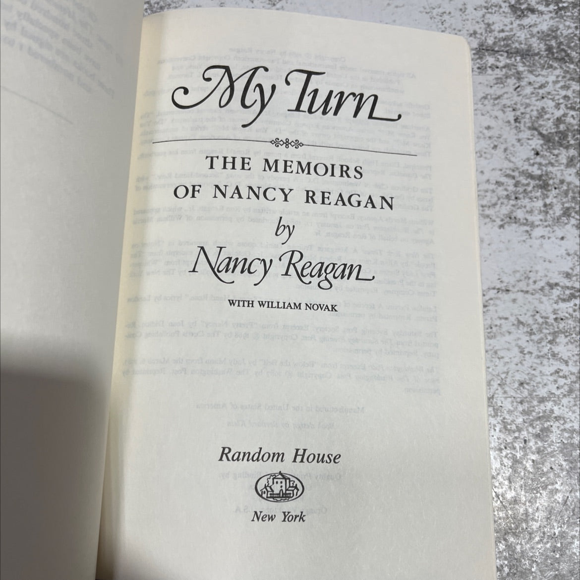 my turn the memoirs of nancy reagan book, by nancy reagan with william novak, 2005 Hardcover image 2