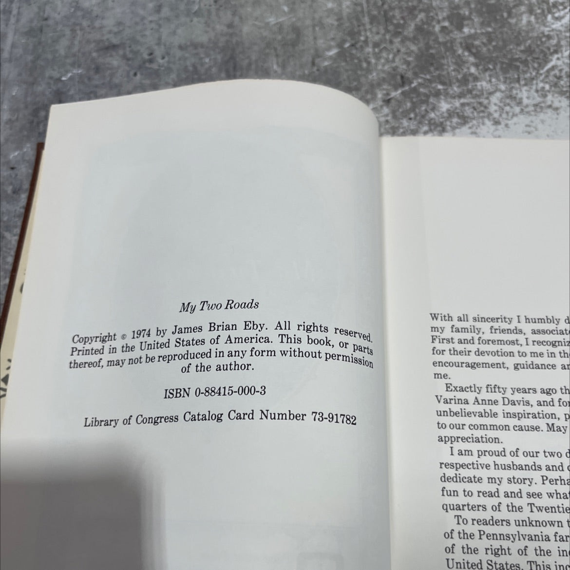 my two roads book, by j. brian eby, 1974 Hardcover image 3