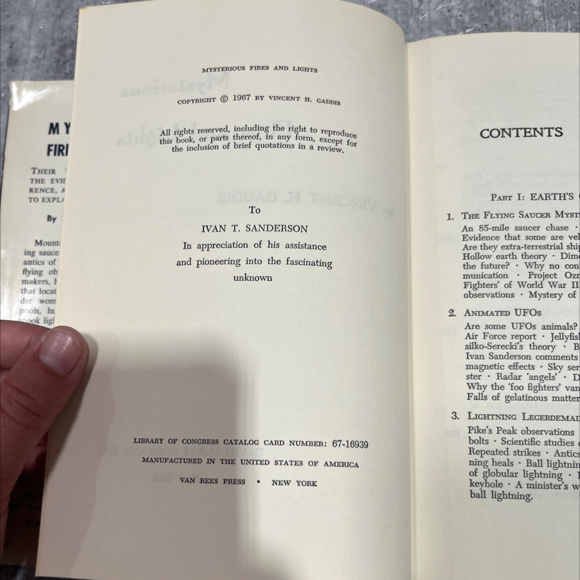 mysterious fires and lights book, by vincent h. gaddis, 1967 Hardcover image 3