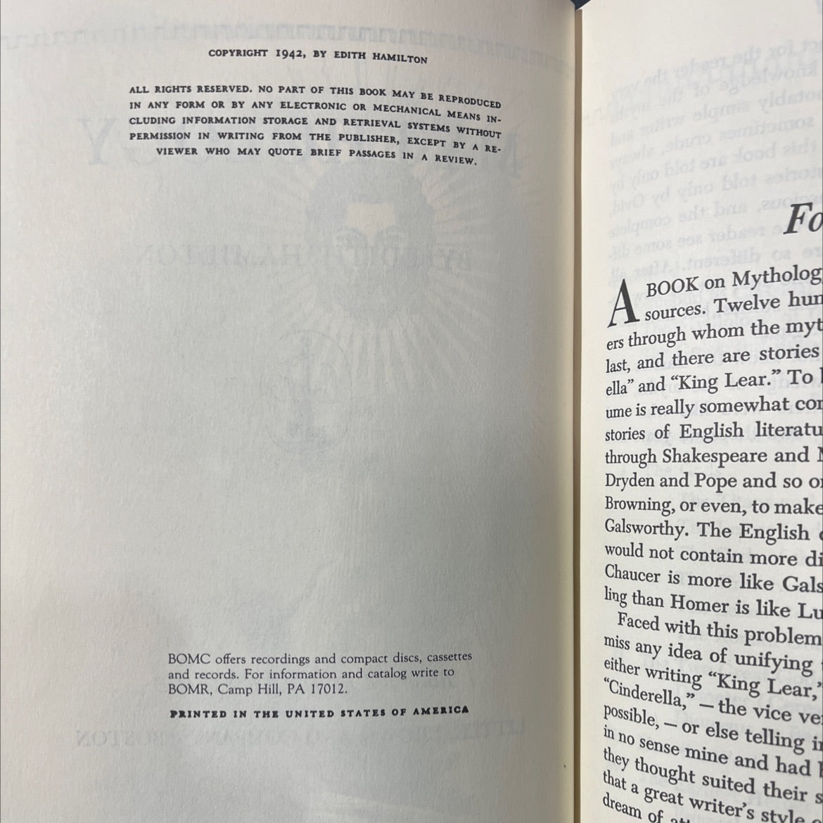 mythology book, by edith hamilton, 1942 Hardcover image 3