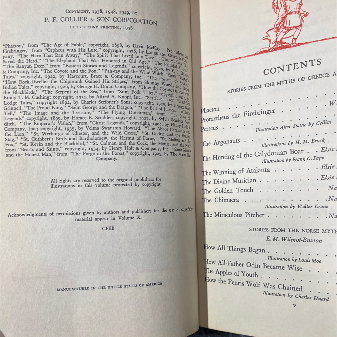 myths and legends book, by Mabel Williams, Marcia Dalphin, 1956 Hardcover image 3
