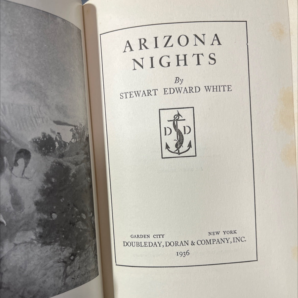 n.c.wyed arizona nights book, by stewart edward white, 1936 Hardcover image 2