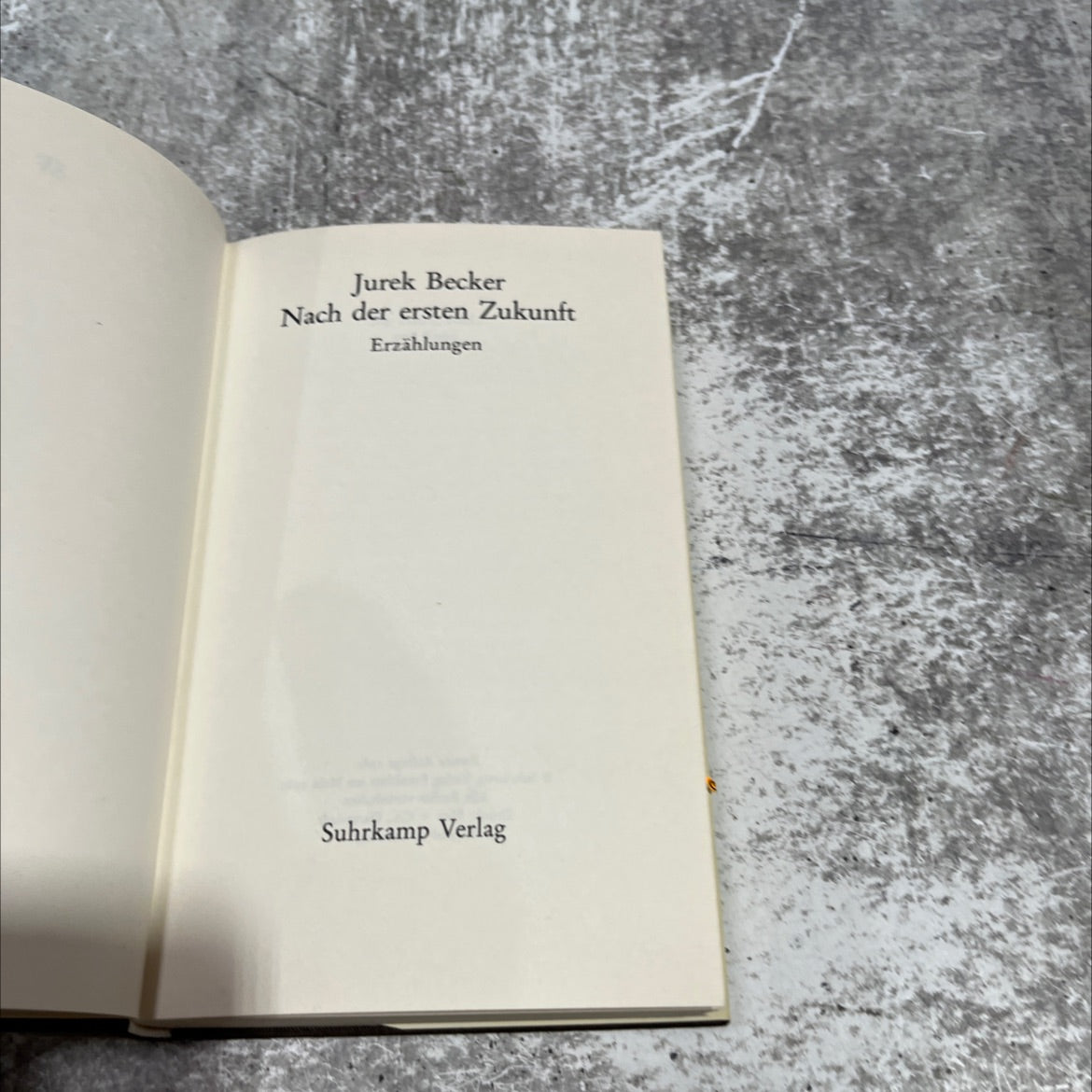 nach der ersten zukunft book, by jurek becker, 1980 Hardcover image 2