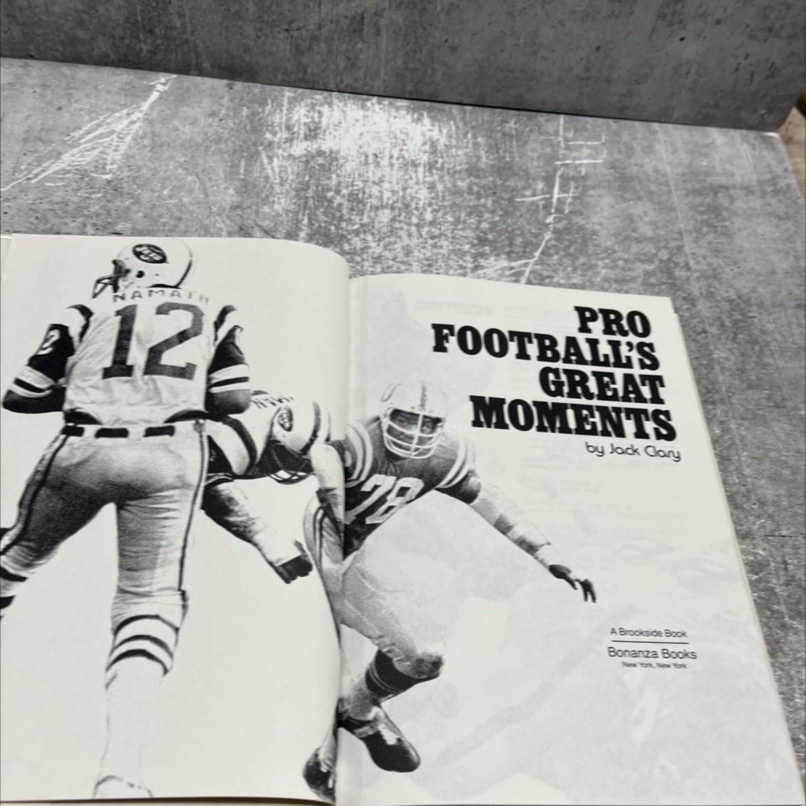 namath 12 pro football's great moments book, by Jack Clary, 1982 Hardcover image 2