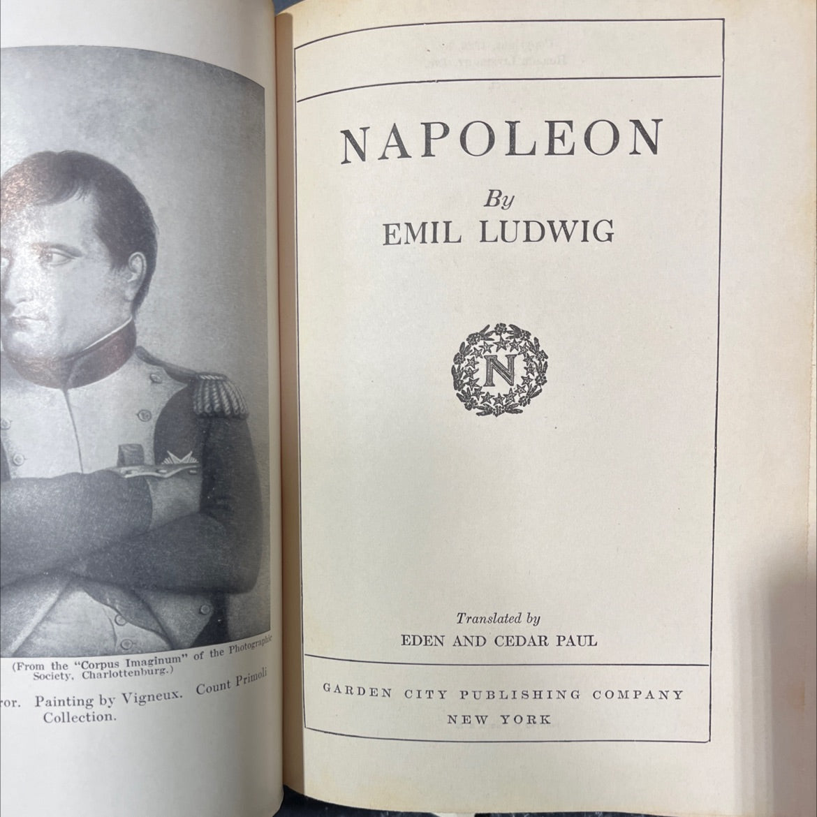 napoleon book, by emil ludwig, 1926 Hardcover image 2