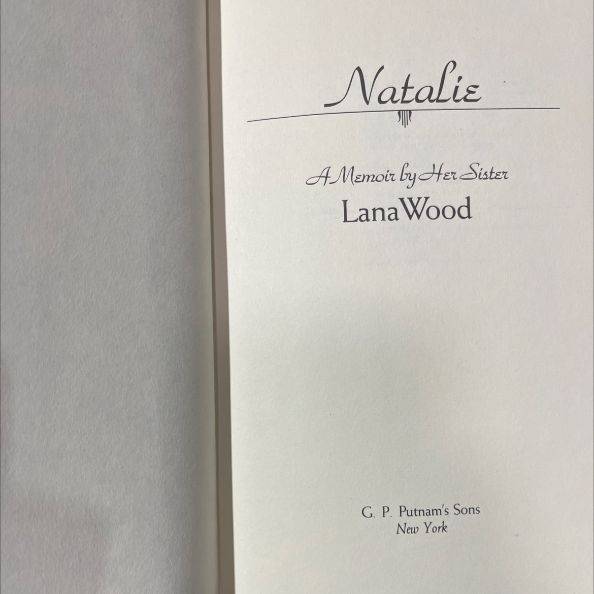 natalie a memoir by her sister book, by lana wood, 1984 Hardcover image 2