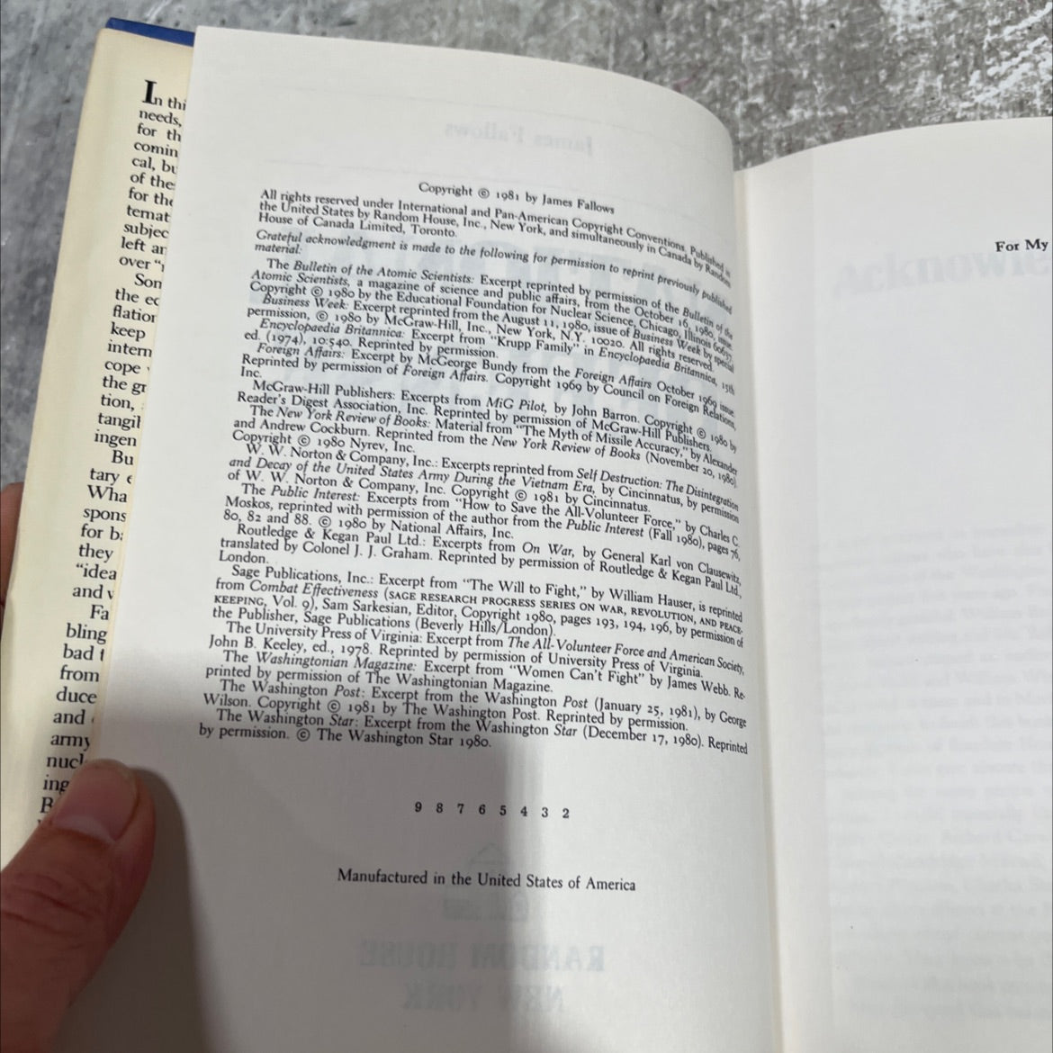 national defense book, by james fallows, 1981 Hardcover image 3