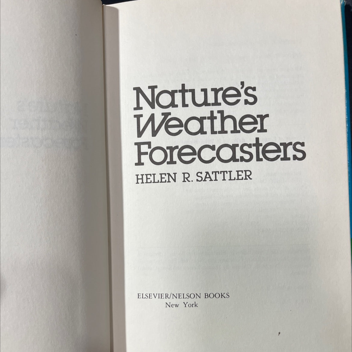 nature's weather forecasters book, by helen r. sattler, 1978 Hardcover image 2