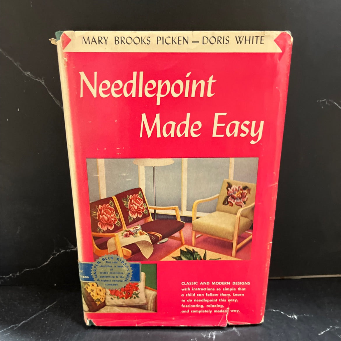 needlepoint made easy classic and modern book, by mary brooks picken and doris white, 1955 Hardcover image 1