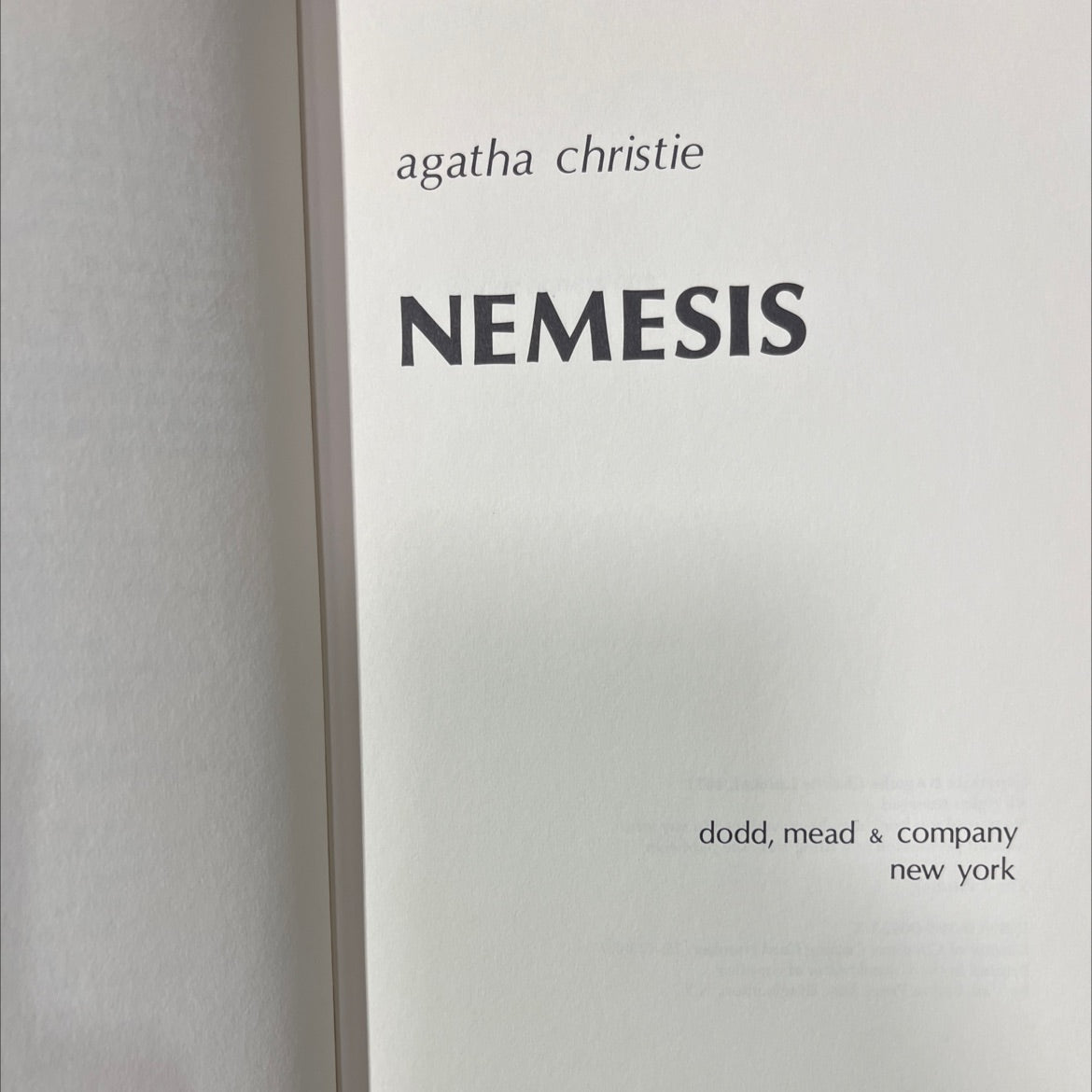 nemesis book, by agatha christie, 1971 Hardcover image 2