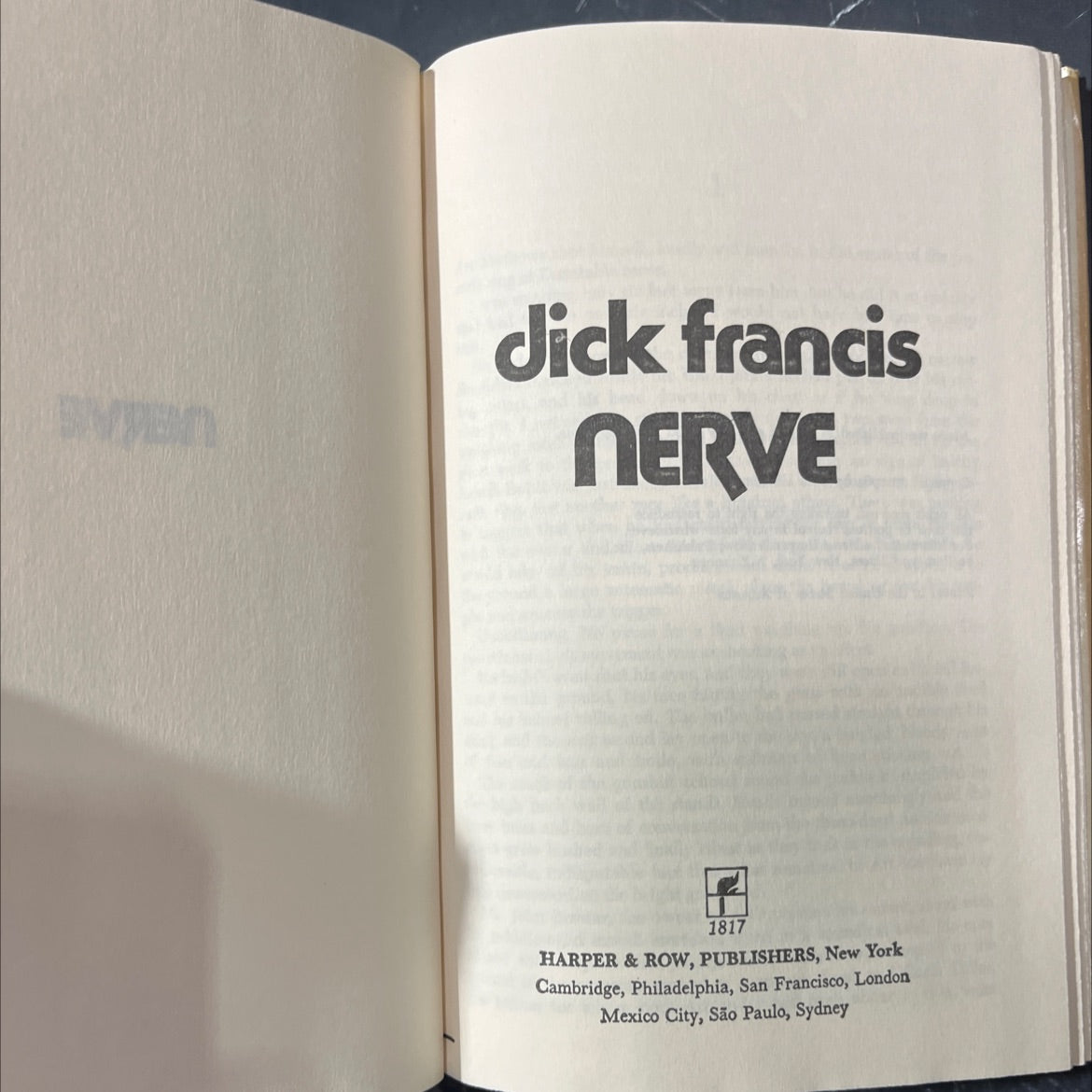 nerve book, by dick francis, 1964 Hardcover image 2