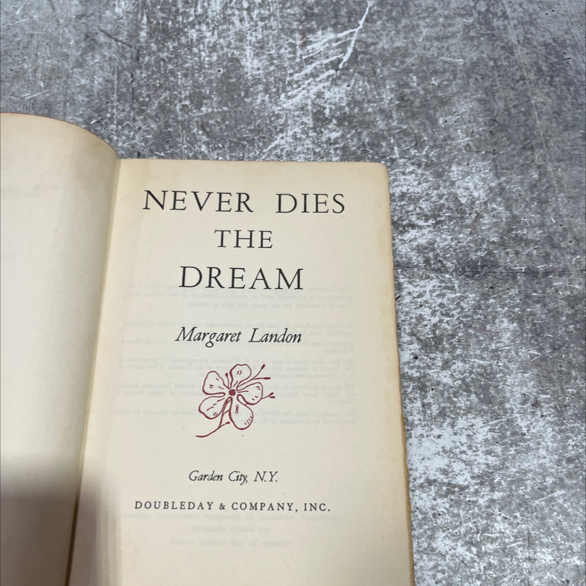never dies the dream book, by margaret landon, 1949 Hardcover image 2