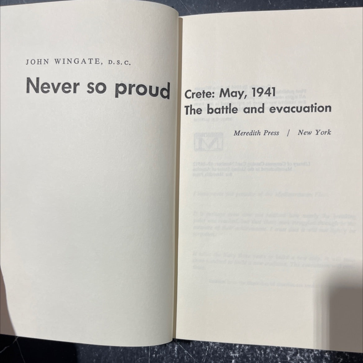 never so proud book, by john wingate, 1966 Hardcover image 2