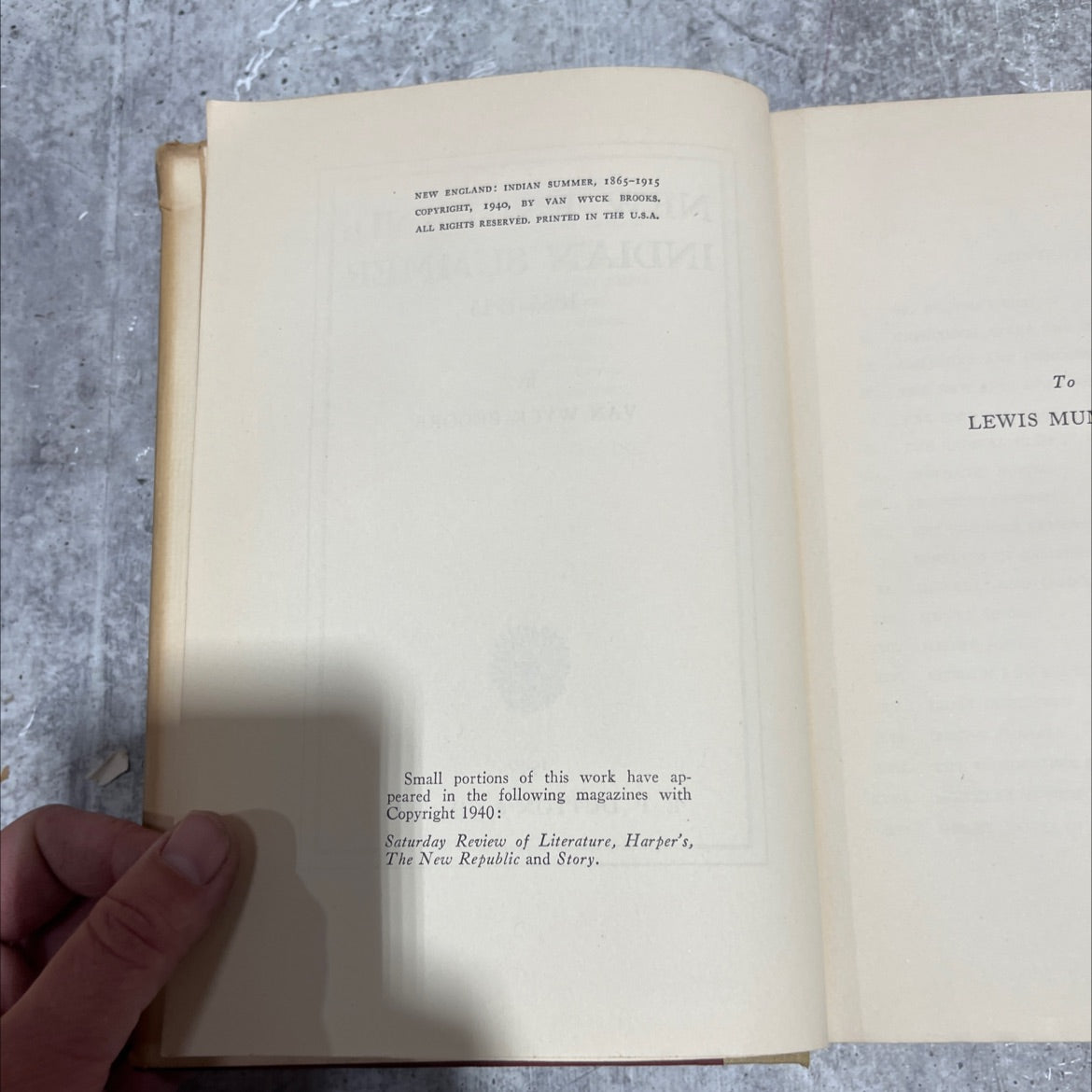 new england: indian summer, 1865-1915 book, by van wyck brooks, 1940 Hardcover image 3