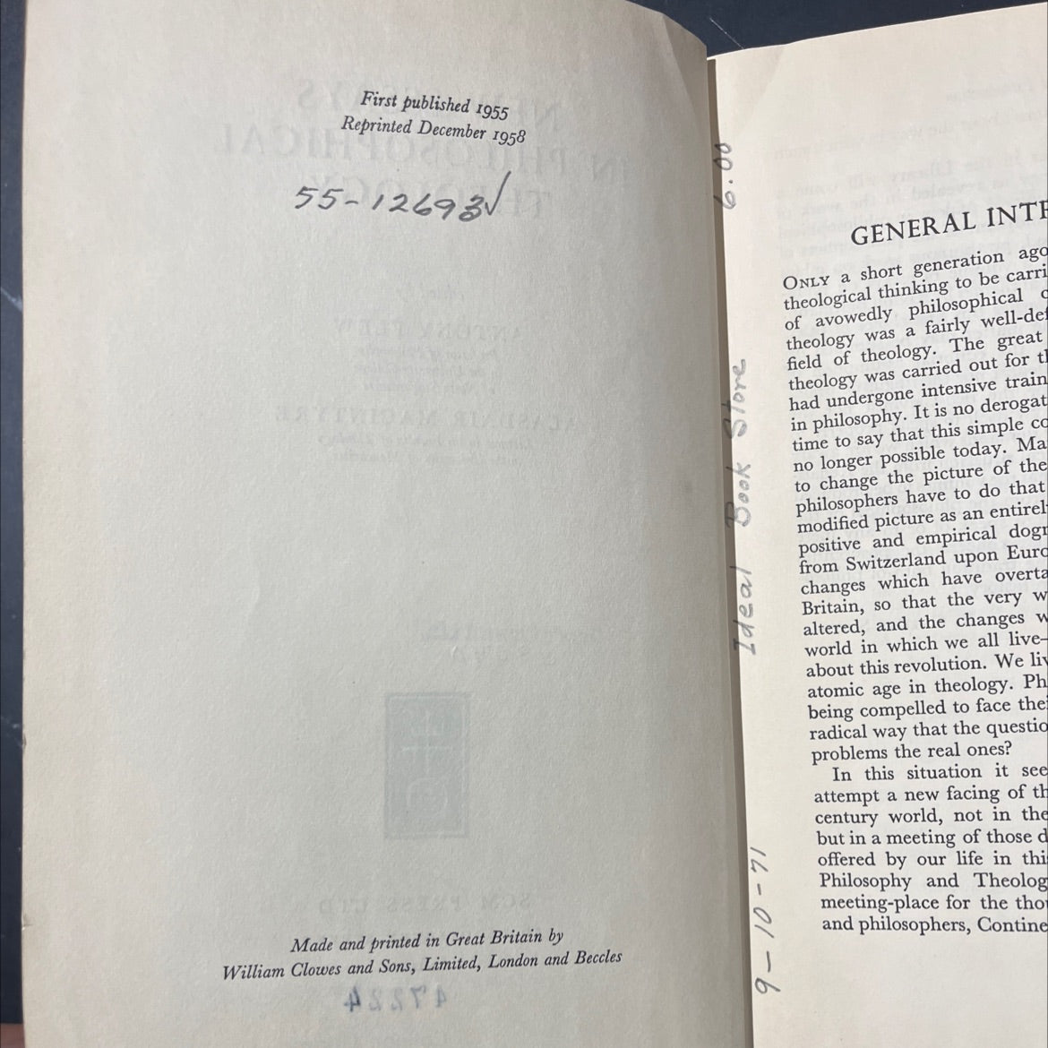 new essays in philosophical theology book, by antony flew, alasdair macintyre, 1958 Hardcover image 3