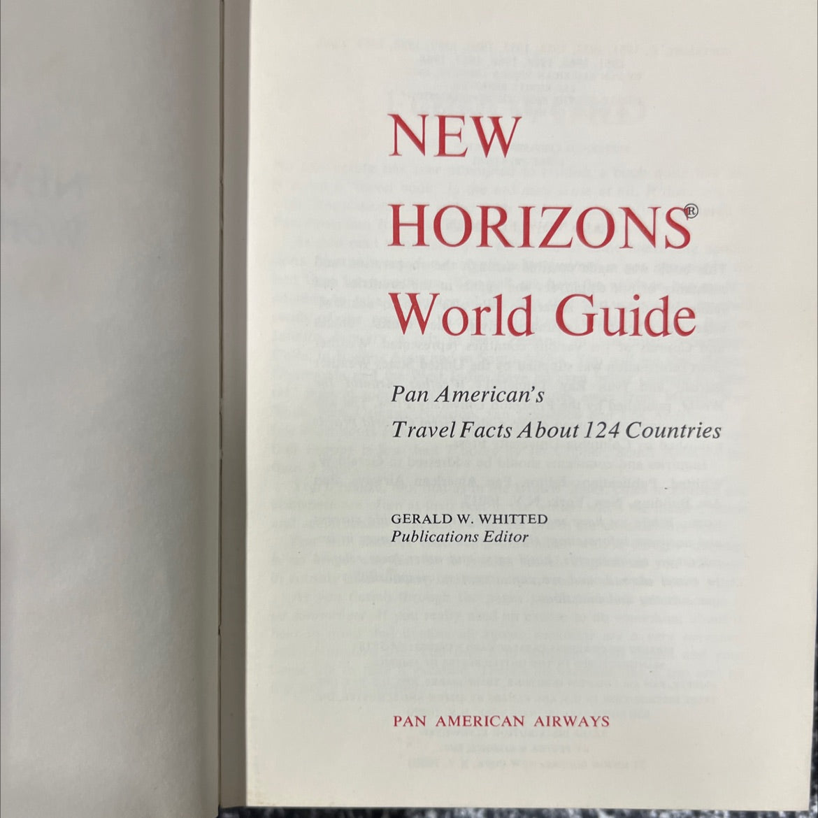 new horizons world guide book, by gerald w. whitted, 1968 Hardcover image 2