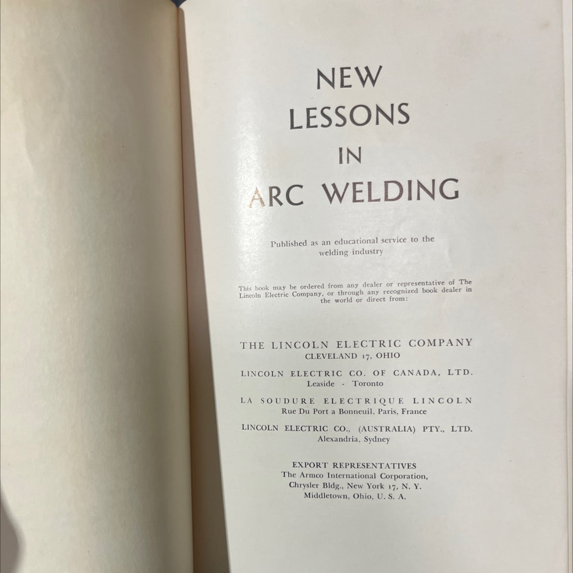 new lessons in arc welding book, by unknown, 1957 Hardcover image 2