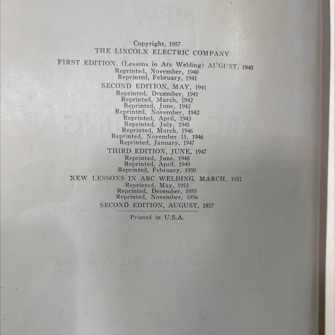 new lessons in arc welding book, by unknown, 1957 Hardcover image 3