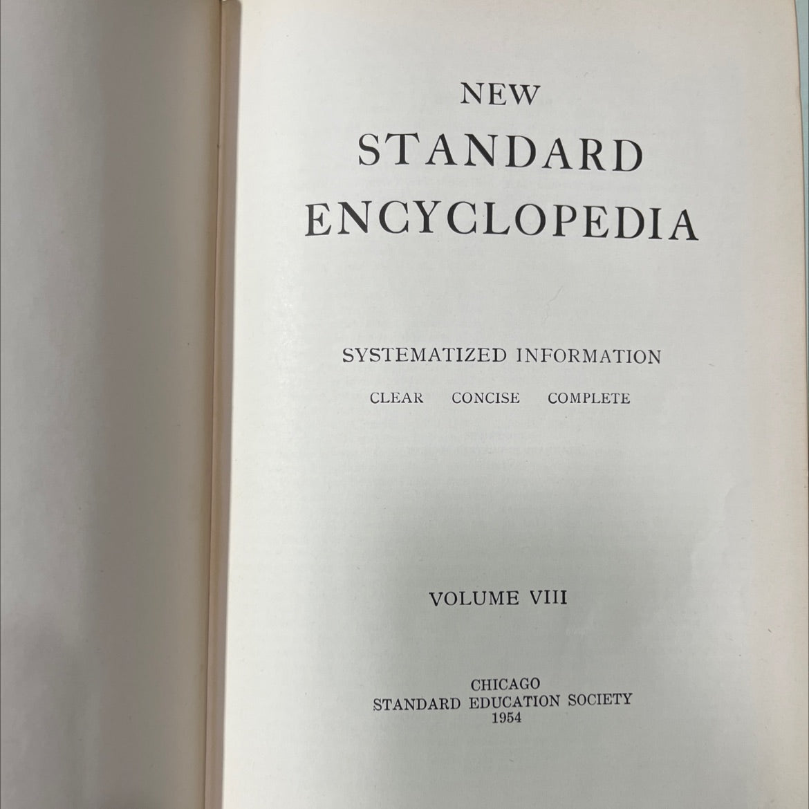 new standard encyclopedia systematized information clear concise complete volume viii book, by unknown, 1954 Hardcover image 2