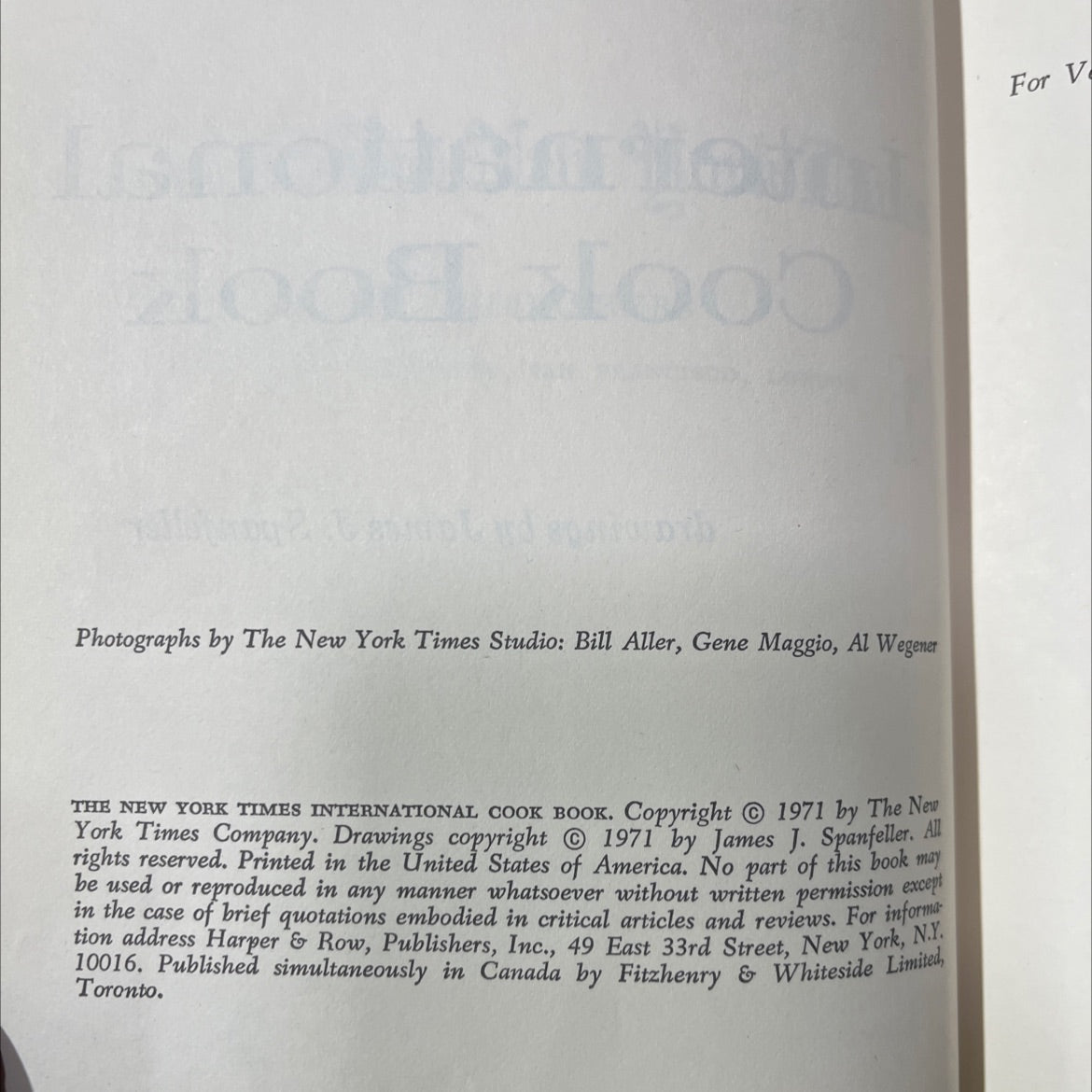 new york times international cook book book, by craig claiborne, 1971 Hardcover image 3