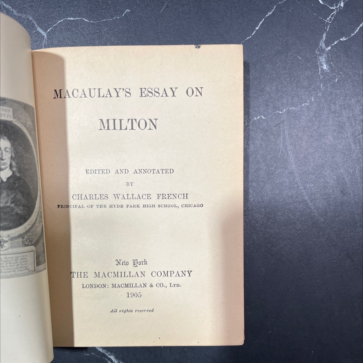 nfs fon macaulay's essay on milton edited and annotated by charles wallace french book, by n.f.s. macaulay, 1905 image 2