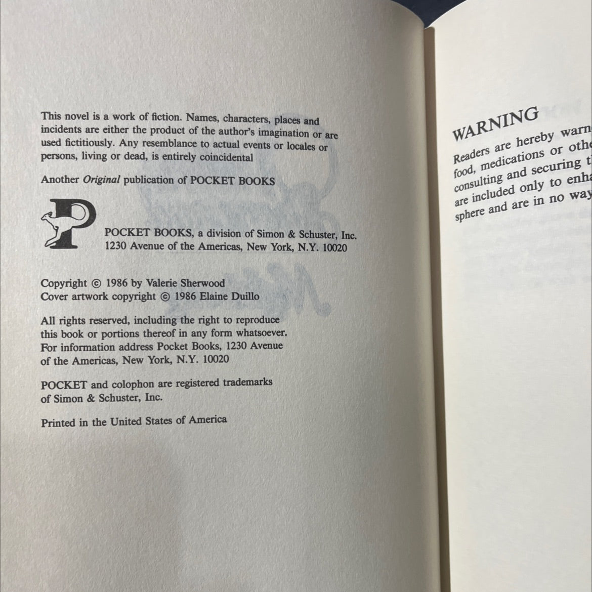 nightsong book, by valerie sherwood, 1986 Hardcover image 3