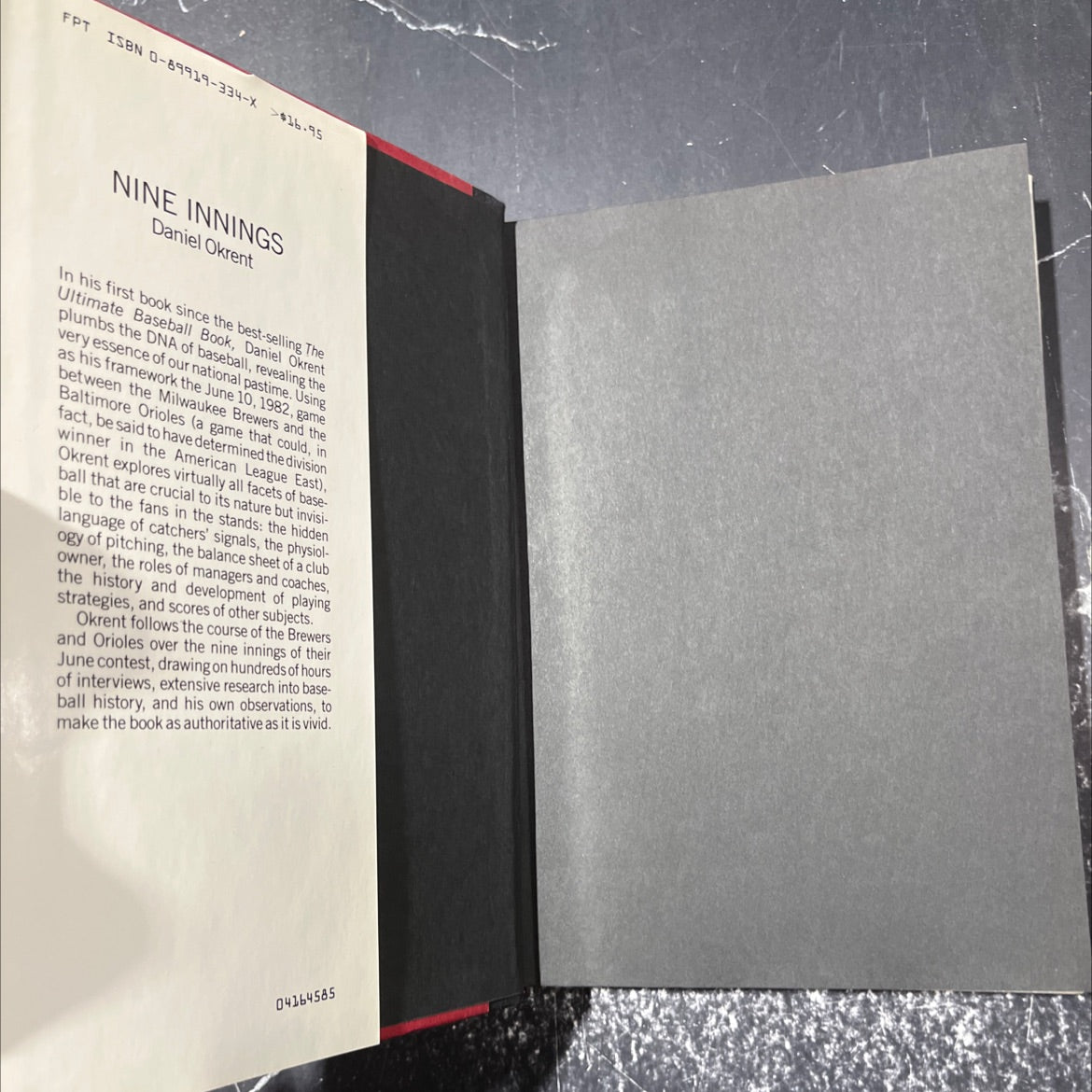 nine innings book, by daniel okrent, 1985 Hardcover image 4