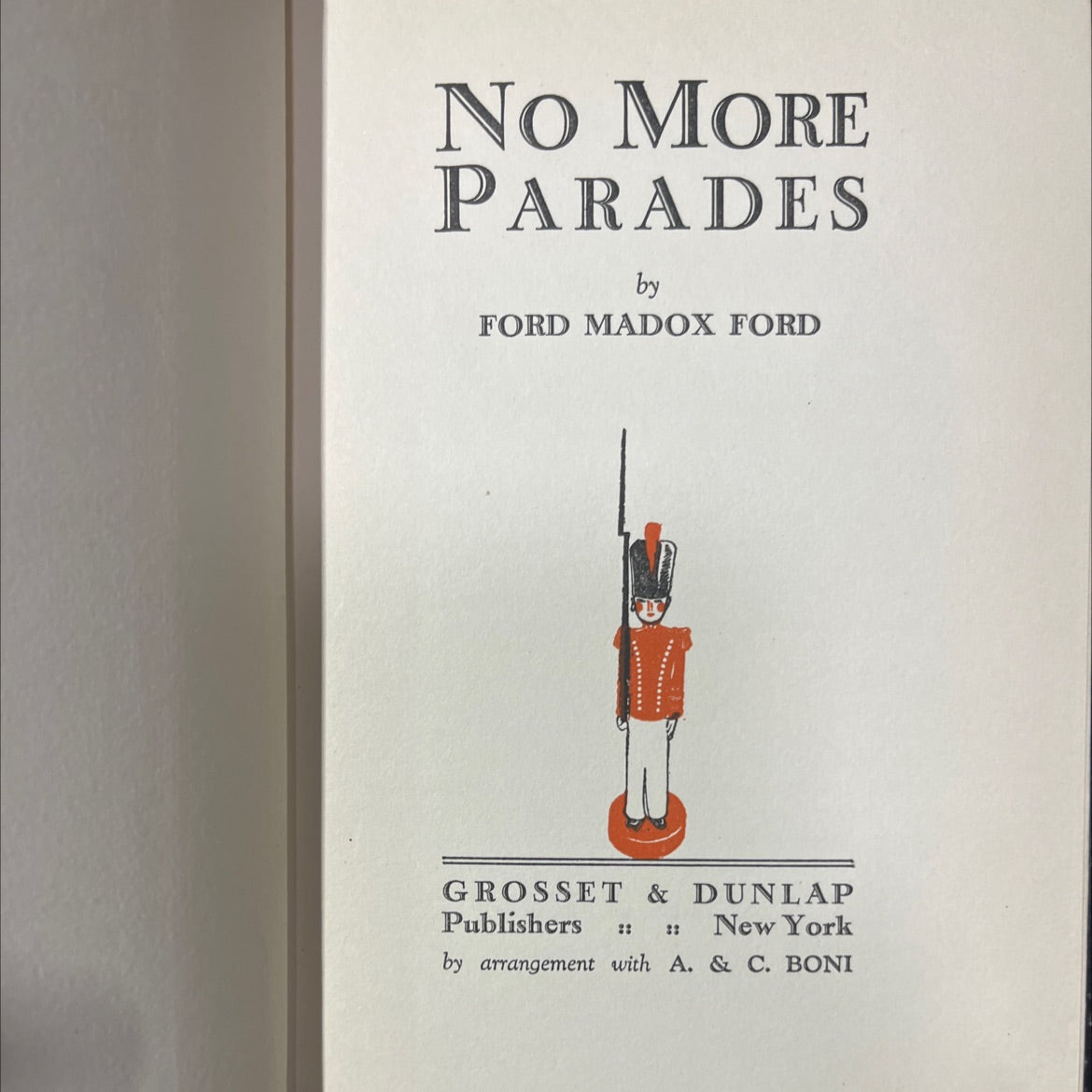 no more parades book, by ford madox ford, 1925 Hardcover image 2