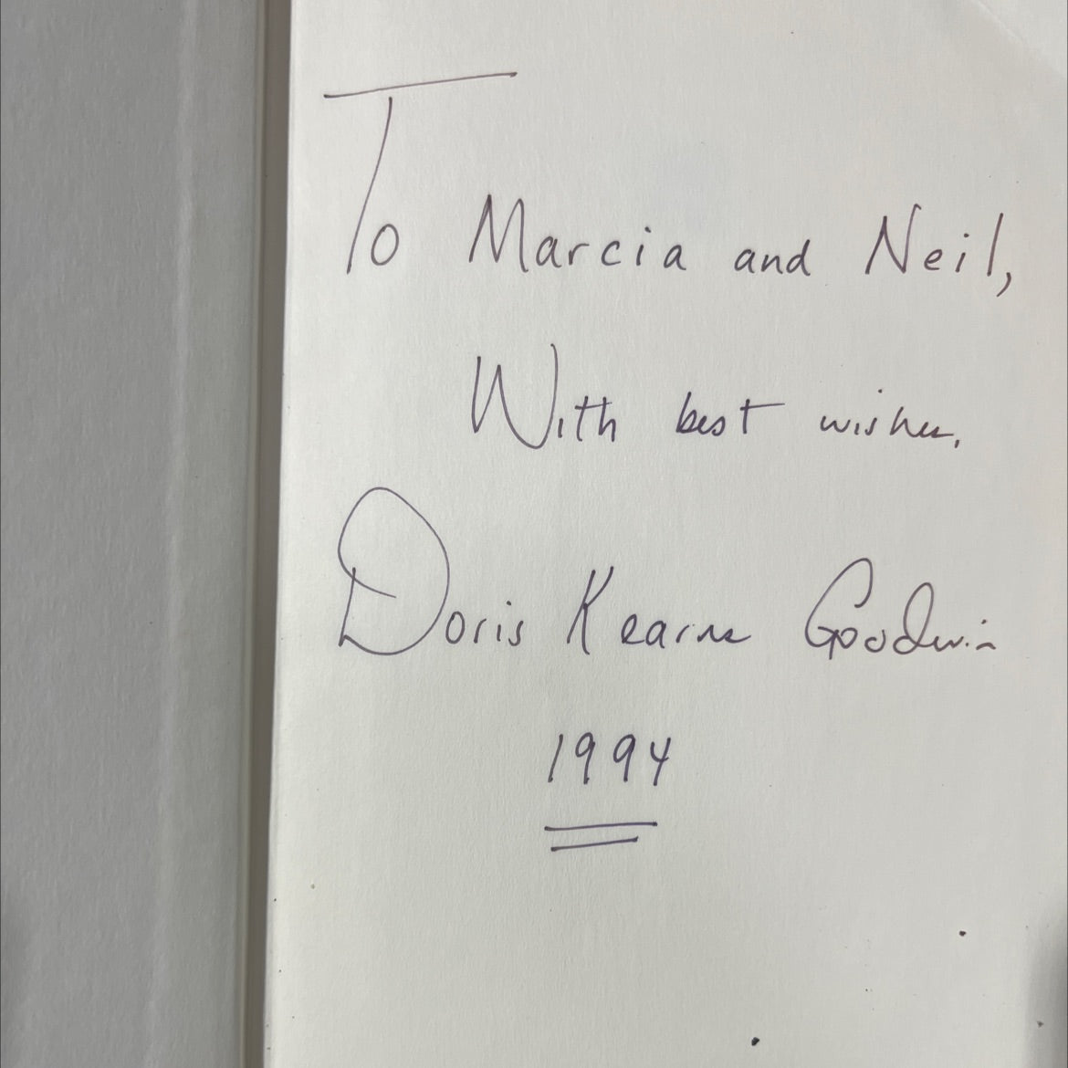 SIGNED no ordinary time: franklin and eleanor roosevelt: the home front in world war ii book, by doris kearns goodwin, image 4
