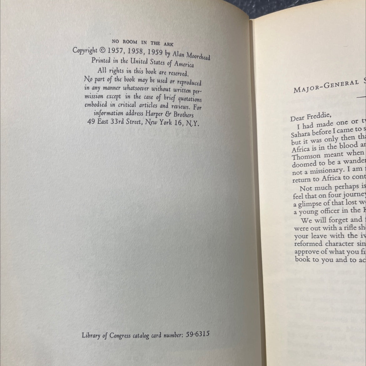 no room in the ark book, by alan moorehead, 1959 Hardcover image 3