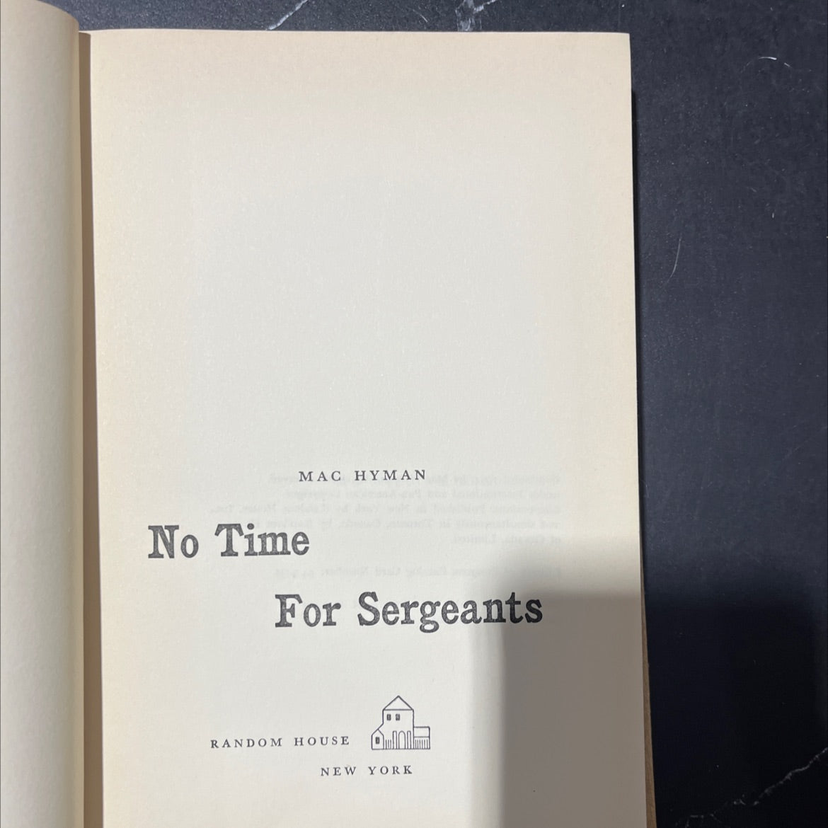 no time for sergeants book, by mac hyman, 1954 Hardcover image 2