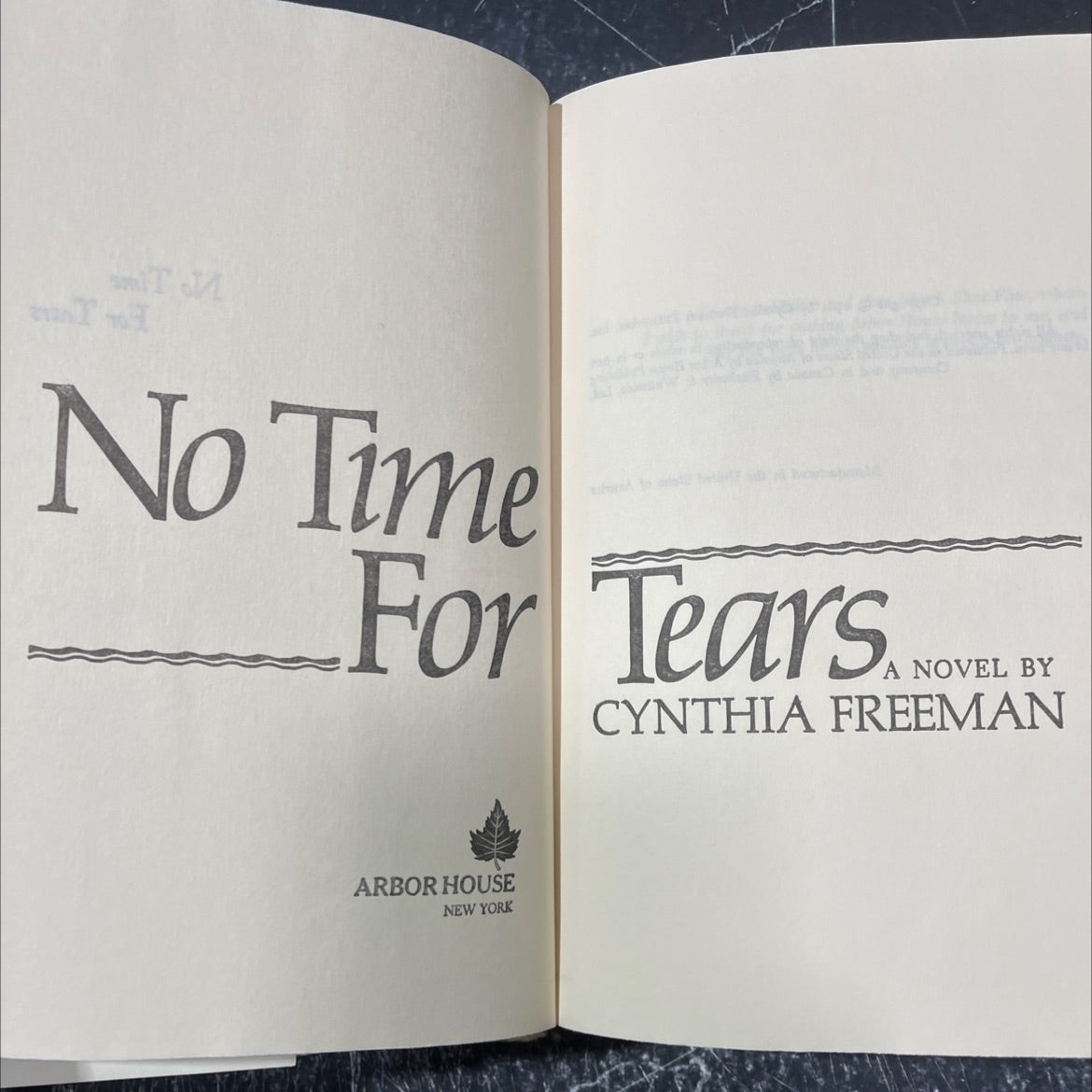 no time for tears book, by cynthia freeman, 1981 Hardcover image 2