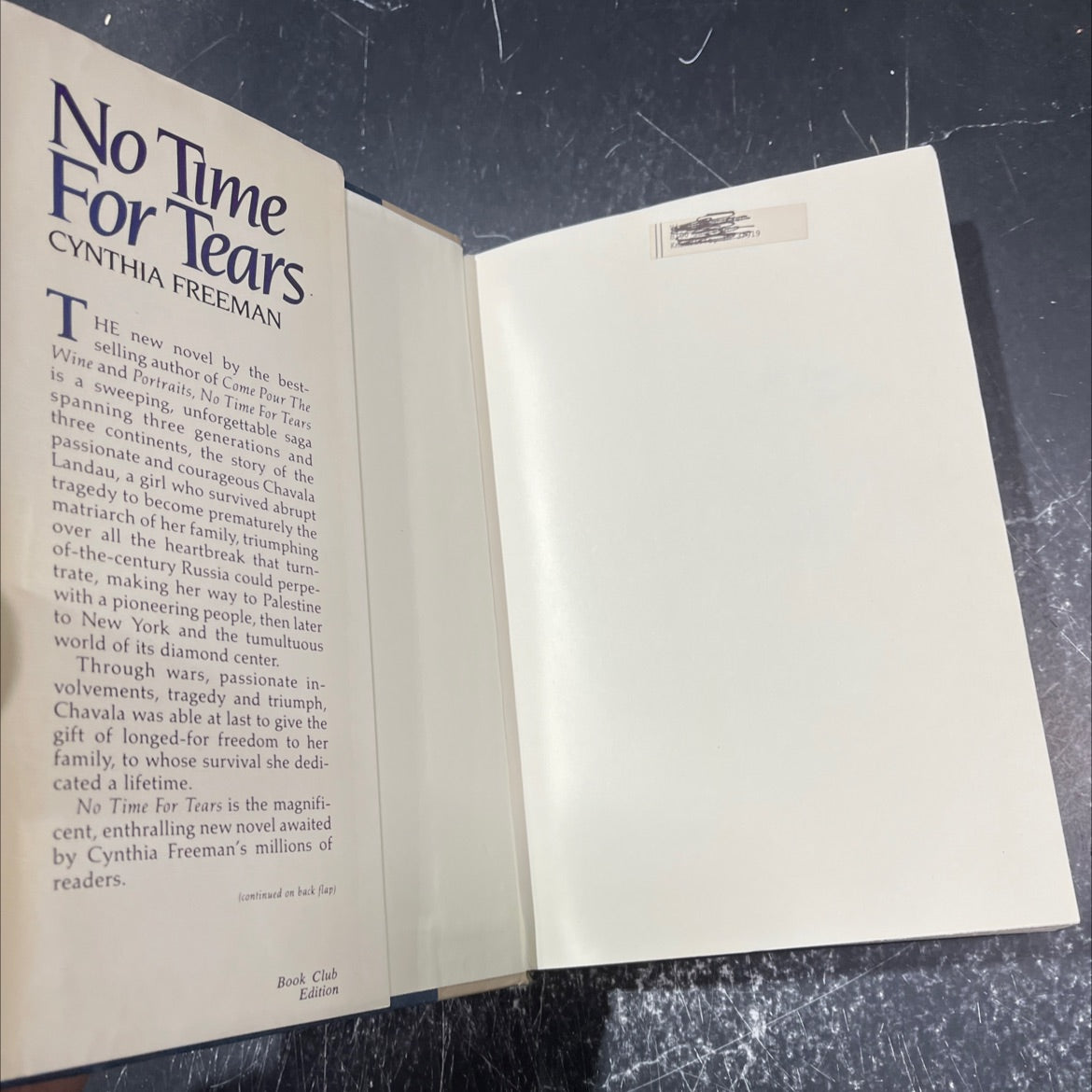 no time for tears book, by cynthia freeman, 1981 Hardcover image 4