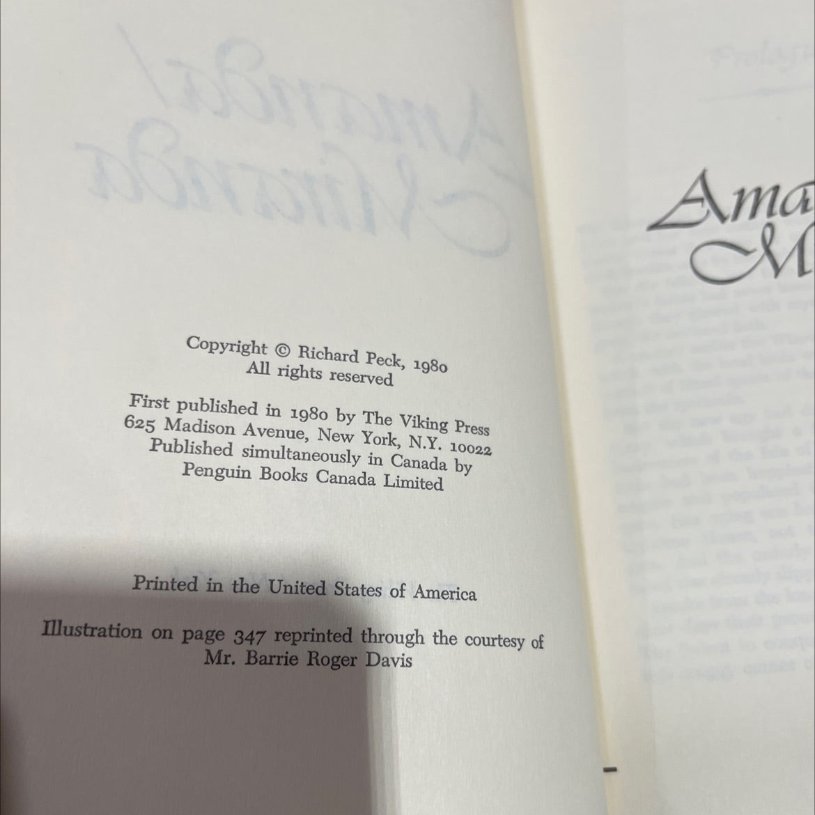 noamanda! miranda book, by Richard Peck, 1980 Hardcover image 3
