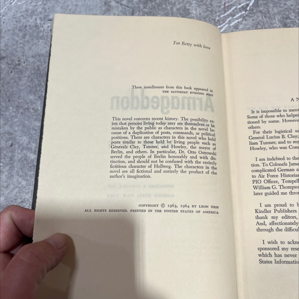 nobbogomA armageddon a novel of berlin book, by leon uris, 1964 Hardcover image 3