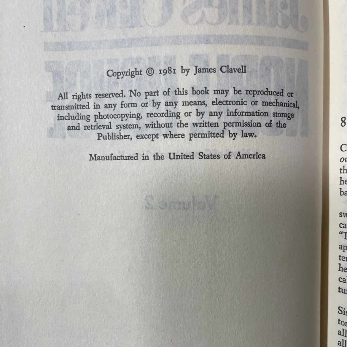 noble house book, by James Clavell, 1981 Hardcover image 3