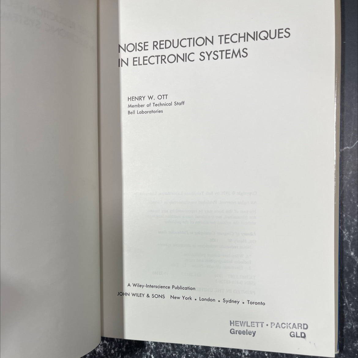 noise reduction techniques in electronic systems book, by Henry W. Ott, 1976 Hardcover image 2