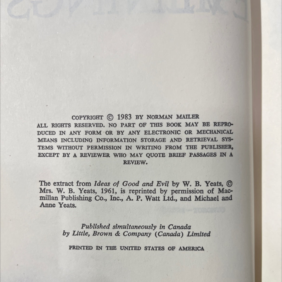 norman mailer evenings book, by norman mailer, 1983 Hardcover image 3