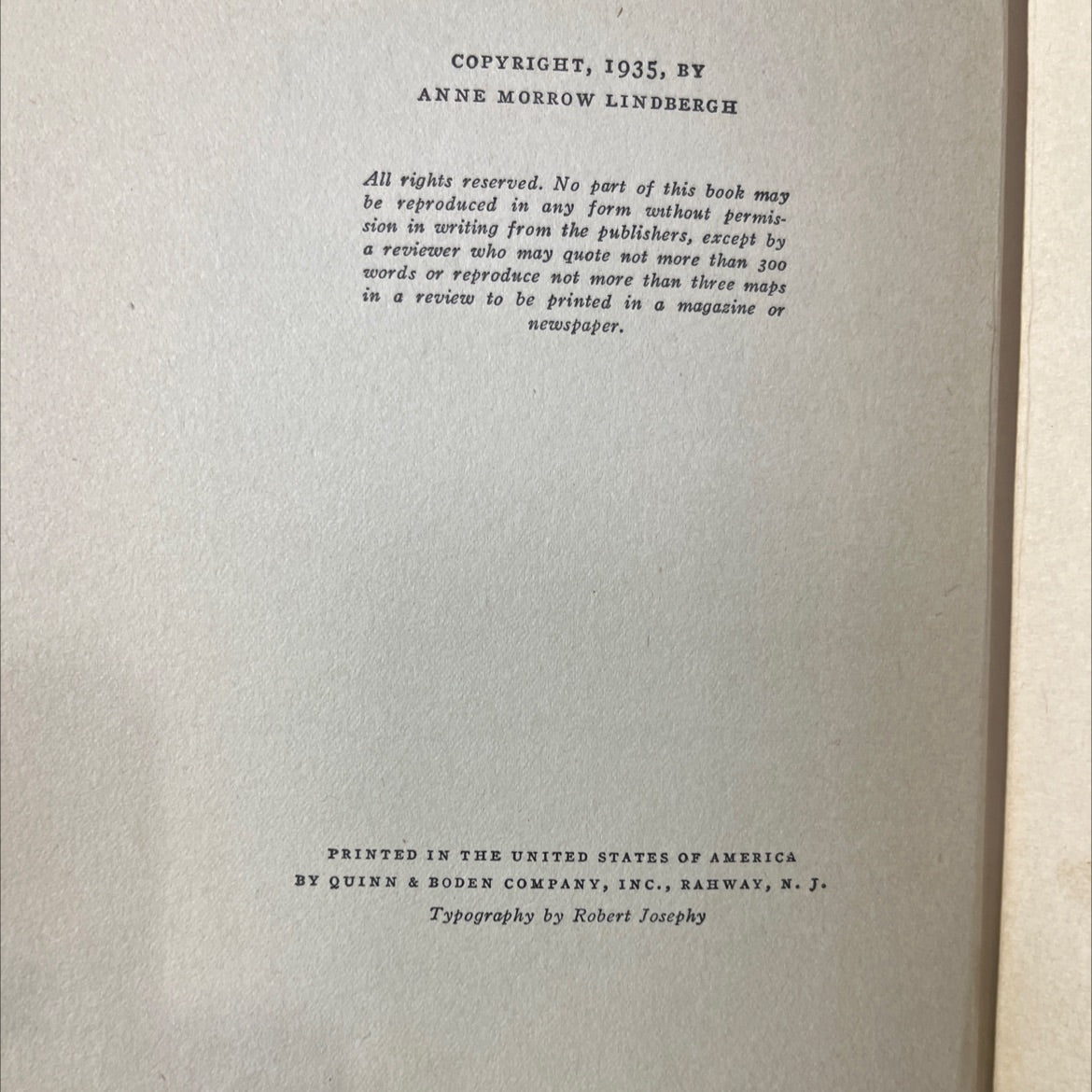 north to the orient book, by anne morrow lindbergh, 1935 Hardcover image 3