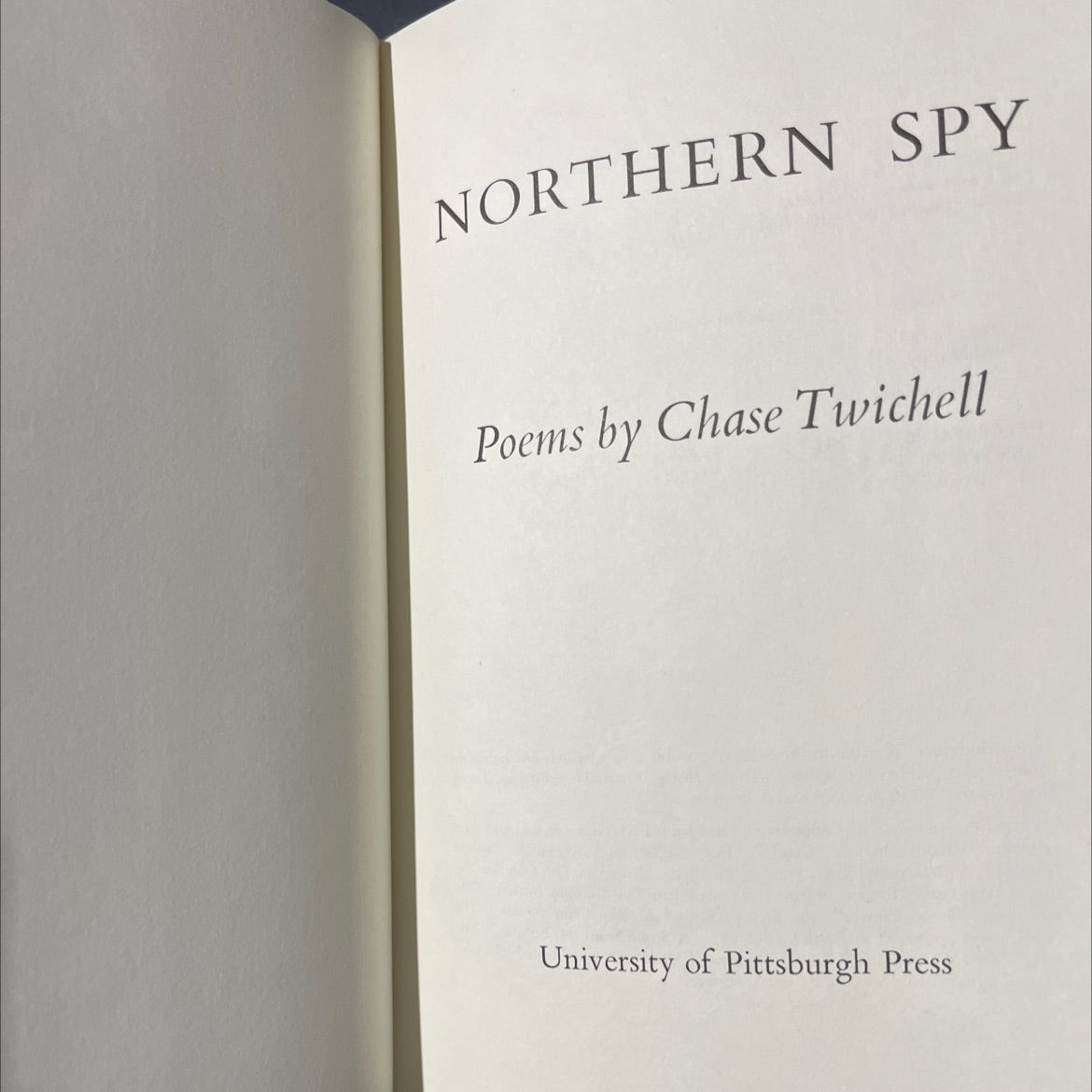 northern spy book, by Chase Twichell, 1981 Hardcover image 2
